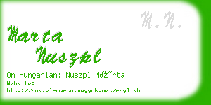 marta nuszpl business card